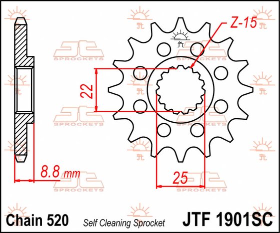 TE 250 (2014 - 2023) lightweight self-cleaning front sprocket | JT Sprockets