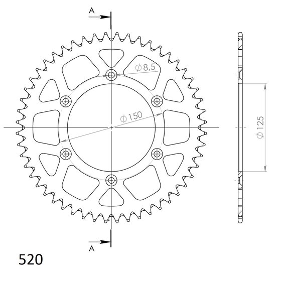 FC 250 (2014 - 2020) alloy rear sprocket | Supersprox