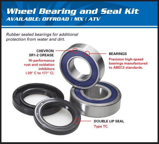 TE 610 E IE (1999 - 2003) wheel bearing kit rear | All Balls