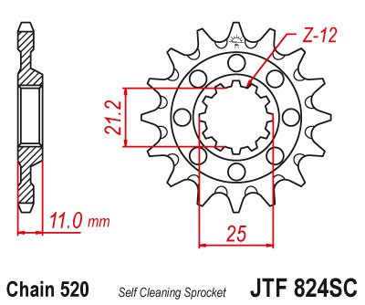 SMR 630 (2003 - 2004) front sprocket racing 13tooth pitch 520 jtf82413sc | JT Sprockets