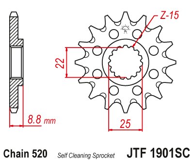 FS 450 (2016 - 2023) lightweight self-cleaning front sprocket | JT Sprockets