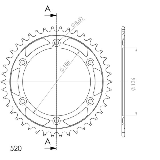 SM 610 (2008 - 2009) supersprox steel rear sprocket beta/gasgas/husqv. black 43 | Supersprox