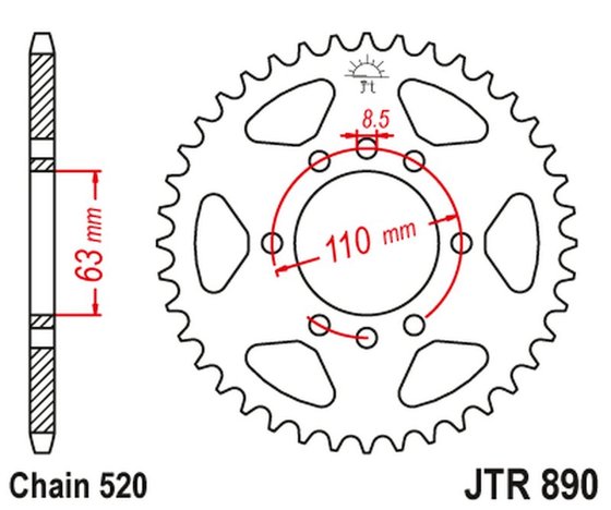 VITPILEN 401 (2018 - 2022) jt rear sprocket zbk - black zinc jtr890.45zbk | JT