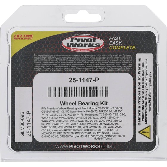 WXE WMX WXC 125 (1990 - 1994) wheel bearing kit front | All Balls