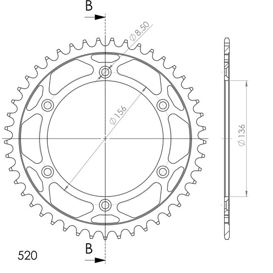 TE 610 E IE (2004 - 2009) supersprox steel rear sprocket beta/gasgas/husqv. black 45 | Supersprox