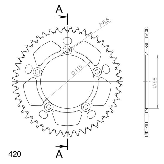 TC 65 (2017 - 2023) supersprox alu rear sprocket ktm 60/65sx 97- orange 48 | Supersprox