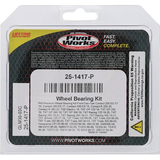 WXC WXE WMX 610 (1994 - 1995) wheel bearing kit front | All Balls