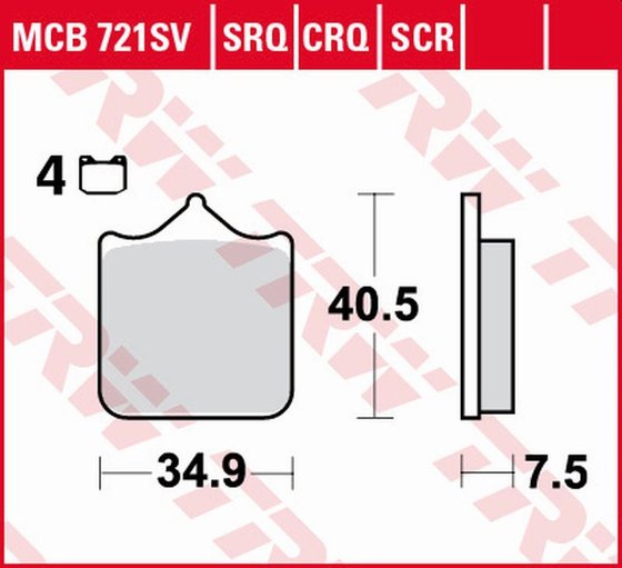 701 SUPERMOTO (2016 - 2020) hyper-carbon racing brake pad | TRW