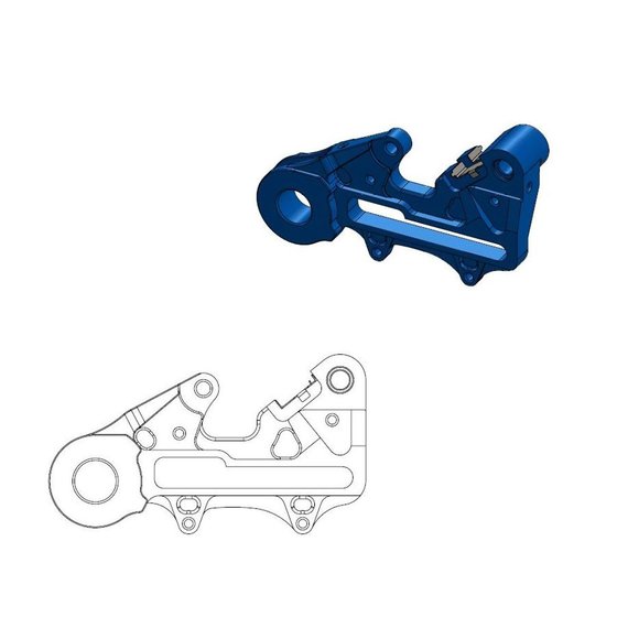 TC 250 (2014 - 2015) oversize brake caliper relocation adapter (blue) | MOTO-MASTER