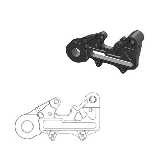 TC 250 (2014 - 2015) oversized brake caliper relocation adapter | MOTO-MASTER