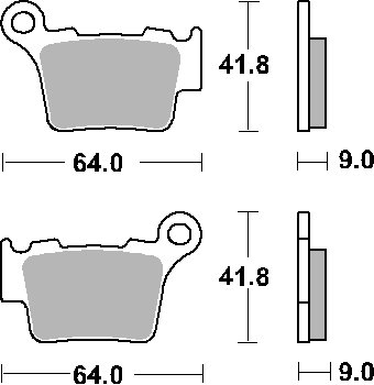 WR 300 (2009 - 2013) brakepads carbon silver | SBS