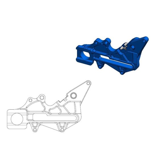 FE 450 (2018 - 2020) blue brake caliper relocation bracket | MOTO-MASTER