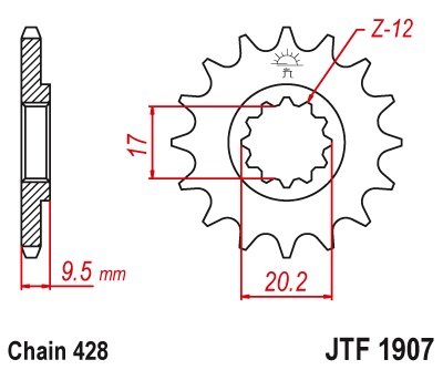 TC 85 (2015 - 2017) front sprocket 13tooth pitch 428 jtf190713 | JT Sprockets