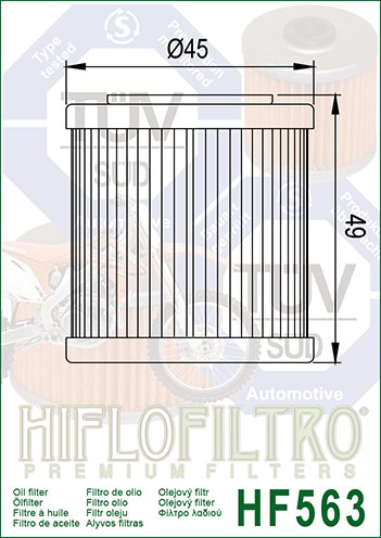 TE 510 (2008 - 2010) "hiflo" alyvos filtras hf563 | Hiflofiltro