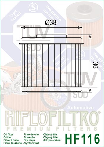 TXC 250 (2010 - 2014) alyvos filtras | Hiflofiltro