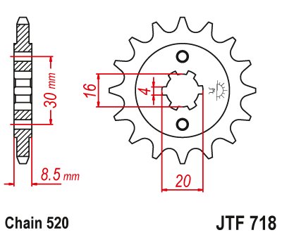 WR 125 (1990 - 1994) plieninė priekinė žvaigždutė | JT Sprockets