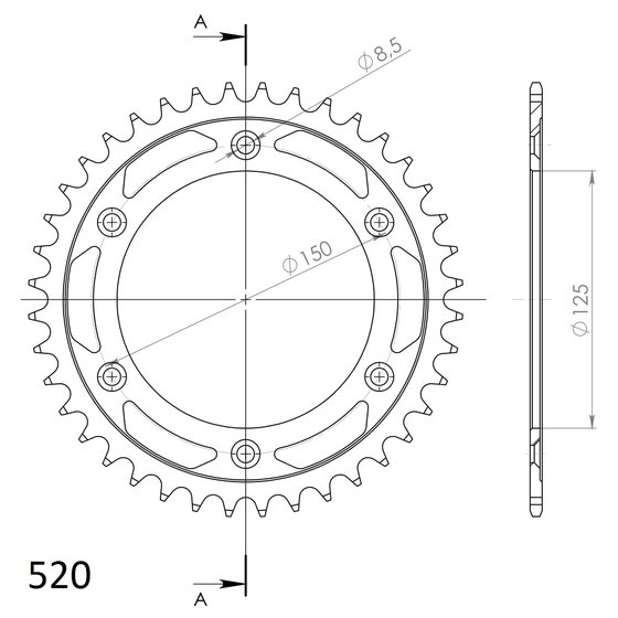 FE 250 (2014 - 2020) plieninė galinė žvaigždutė | Supersprox