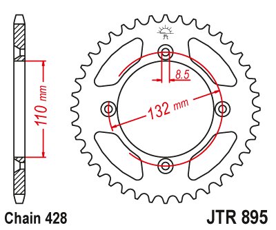 TC 85 (2015 - 2023) plieninė galinė žvaigždutė | JT Sprockets