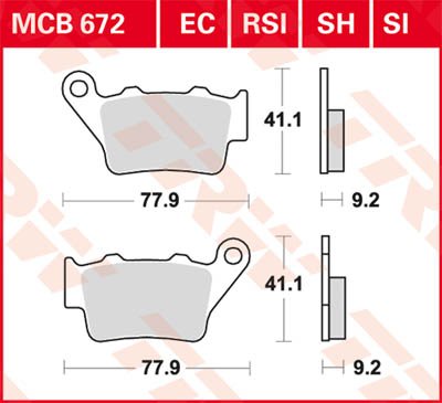 400 TE SM (2001 - 2002) sukepinto metalo bekelės stabdžių trinkelės | TRW