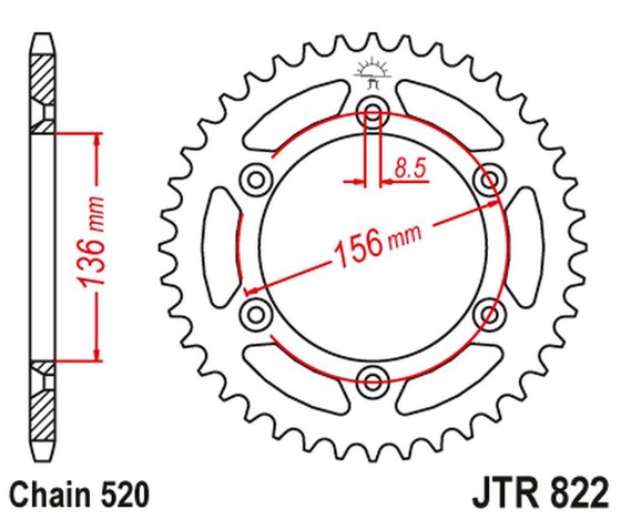 TE 450 (2002 - 2010) "racelite" aliuminio galinė lenktyninė žvaigždutė | JT Sprockets