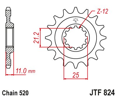 CR XC 250 (1999 - 2005) steel front sprocket | JT Sprockets