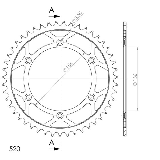 TE 510 (2007 - 2010) supersprox steel rear sprocket beta/gasgas/husqv. black 47 | Supersprox