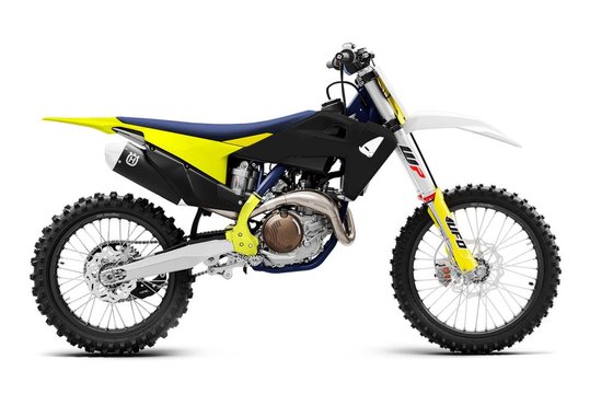 FC 450 (2019 - 2022) offroad bike body kit in yellow, black, and white | UFO