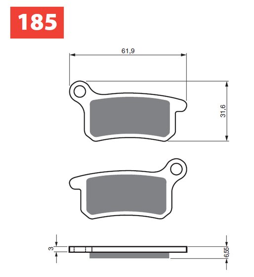 CR 65 (2011 - 2013) goldfren brake pads 185 ceramic carbon k1 | Goldfren