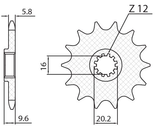 TC 65 (2017 - 2022) 13t 420 pitch black steel front replacement sprocket | SUNSTAR SPROCKETS