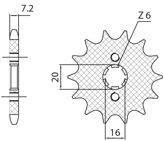 TE 125 2T (2011 - 2012) 428 14t front sprocket | SUNSTAR SPROCKETS